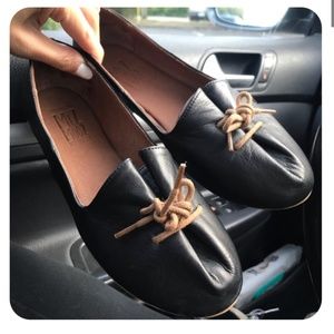 Miz Mooz April Flats in Black Leather